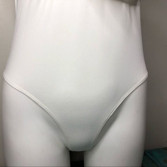 Shein White Ruffle Lace Up back swimsuit Size Small - Picture 3 of 7